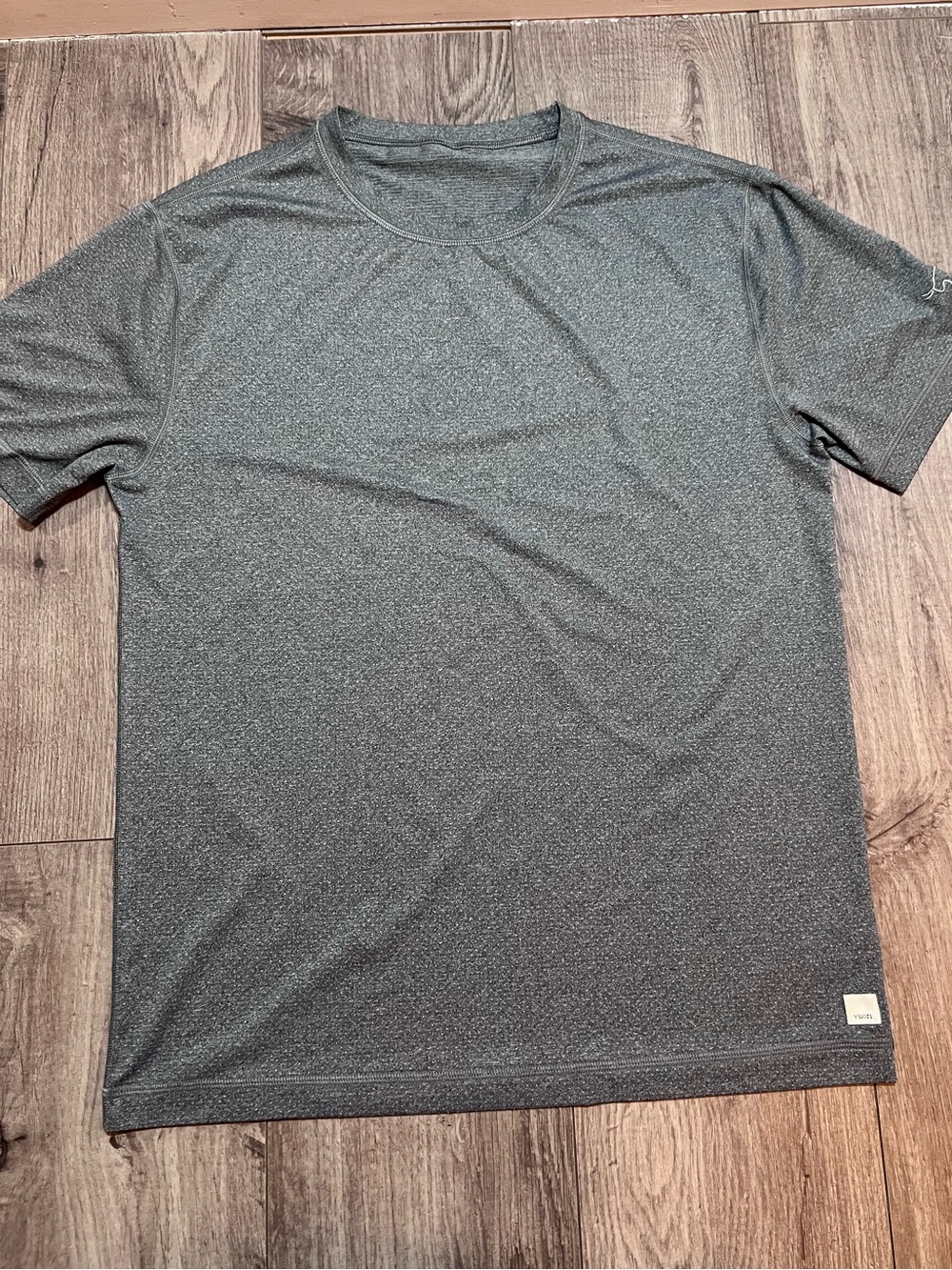 Vuori Heathered Dark Gray Performance Short Sleeve Tee